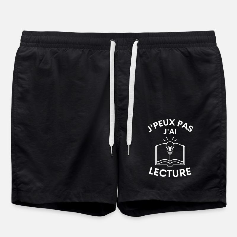 Lecture lire liseur liseuse livre - Short de bain - noir