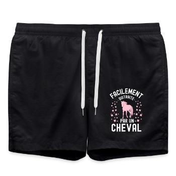 Distraite par un cheval 1 - Short de bain - noir - Devant - AI Model Male 185 light (185cm)