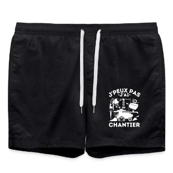 chantier 5 - Short de bain - noir - Devant - AI Model Male 185 light (185cm)