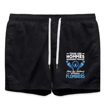 Plombier - Short de bain - noir - Devant - AI Model Male 185 light (185cm)