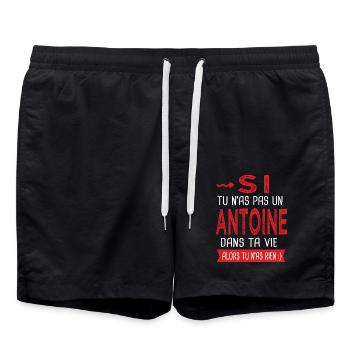Antoine tu n as pas un antoine dans ta vie Humour - Short de bain - noir - Devant - AI Model Male 185 light (185cm)