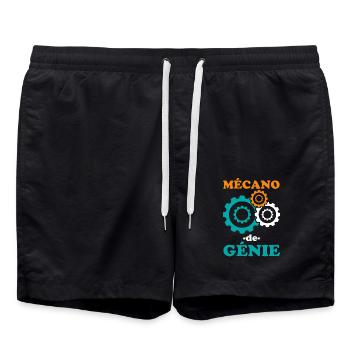 Mécano de génie - Short de bain - noir - Devant - AI Model Male 185 light (185cm)
