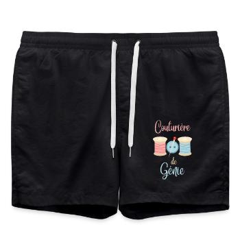 Couturière de génie 2 - Short de bain - noir - Devant - AI Model Male 185 light (185cm)