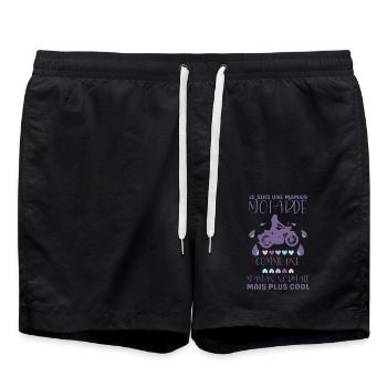 Maman motarde - Short de bain - noir - Devant - AI Model Male 185 light (185cm)