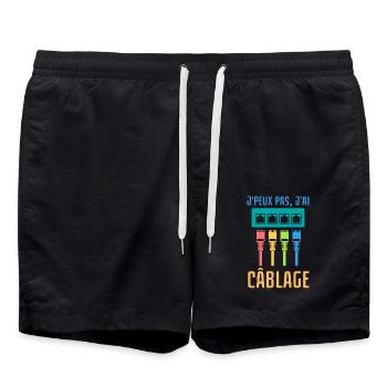 Câblage réseau informatique - Short de bain - noir - Devant - AI Model Male 185 light (185cm)