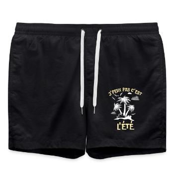 C est l été à la plage - Short de bain - noir - Devant - AI Model Male 185 light (185cm)