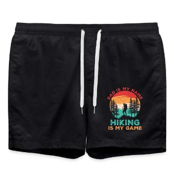 Dad is my name hiking is my game - Swim Trunks - black - Front - AI Model Male 185 light (185cm)