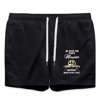 papa menuisier - Short de bain - noir - Devant - AI Model Male 185 light (185cm)