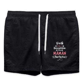 Super maman maman parfaite - Short de bain - noir - Devant - AI Model Male 185 light (185cm)