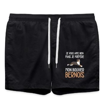 Je préfère mon bouvier bernois - Short de bain - noir - Devant - AI Model Male 185 light (185cm)