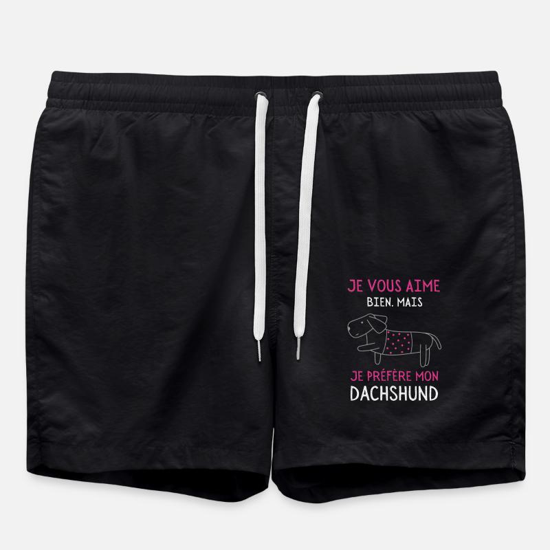 Je préfère mon dachshund - Short de bain - noir