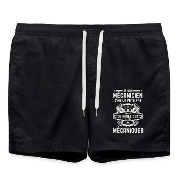 Je suis mécanicien 1 - Short de bain - noir - Devant - AI Model Male 185 light (185cm)