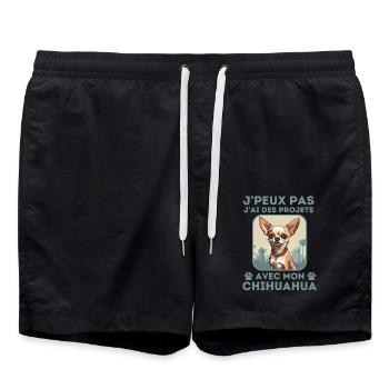 chien doux chihuahua 1 - Short de bain - noir - Devant - AI Model Male 185 light (185cm)