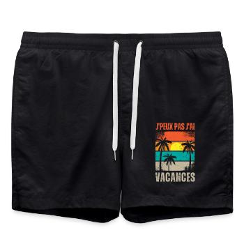 Vacances Rétro - Short de bain - noir - Devant - AI Model Male 185 light (185cm)
