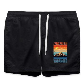 Je peux pas j ai vacances - Short de bain - noir - Devant - AI Model Male 185 light (185cm)