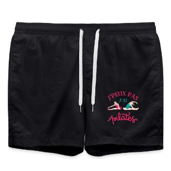 Exercices pilates yoga zen - Short de bain - noir - Devant - AI Model Male 185 light (185cm)