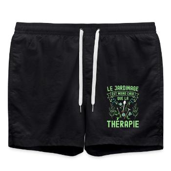Le jardinage est Moins cher que la thérapie - Short de bain - noir - Devant - AI Model Male 185 light (185cm)