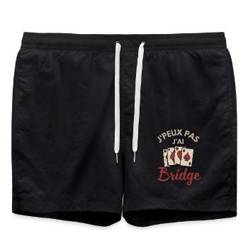 Jeux de carte bridge - Short de bain - noir - Devant - AI Model Male 185 light (185cm)