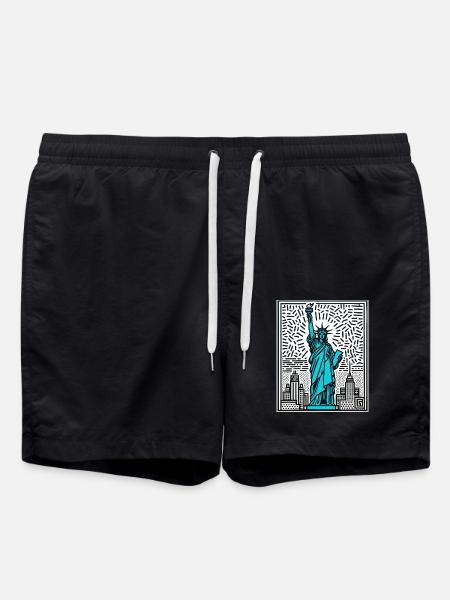 Statue of libertyNew York - Swim Trunks - black