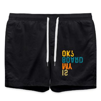 Skateboarder Is My Board OK ? Skateboard Skater - Badeshorts - Schwarz - Vorne - AI Model Male 185 light (185cm)