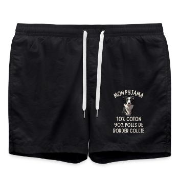 Pyjama propriétaire de chien border collie - Short de bain - noir - Devant - AI Model Male 185 light (185cm)
