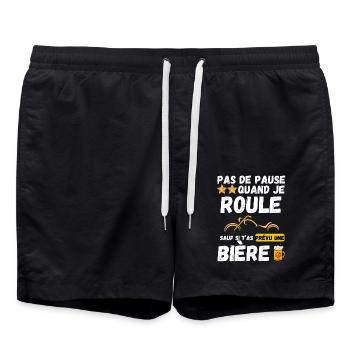 rouler en moto et prendre une bière 2 - Short de bain - noir - Devant - AI Model Male 185 light (185cm)