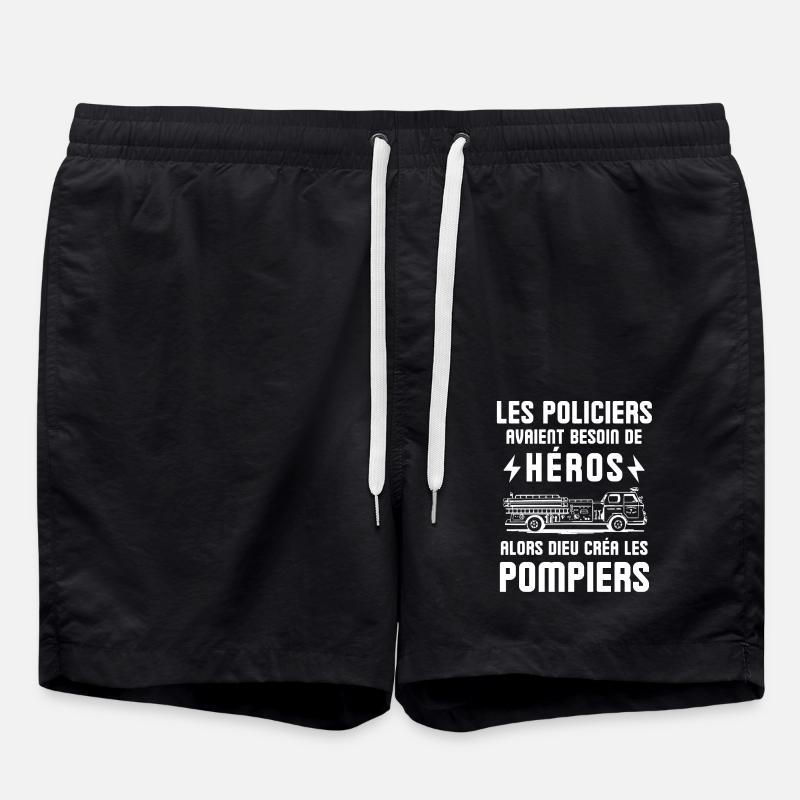 Humour pompiers - Short de bain - noir