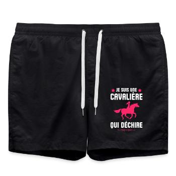 Je suis une cavalière qui déchire 1 - Short de bain - noir - Devant - AI Model Male 185 light (185cm)