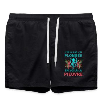 Plongée sous marine pieuvre - Short de bain - noir - Devant - AI Model Male 185 light (185cm)