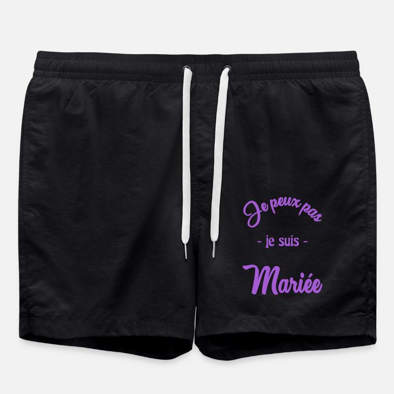 MARIEE. COUPLE. JUST MARRIED. EVJF - Short de bain - noir