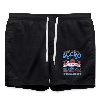 Je ne suis pas accro à la pétanque - Short de bain - noir - Devant - AI Model Male 185 light (185cm)