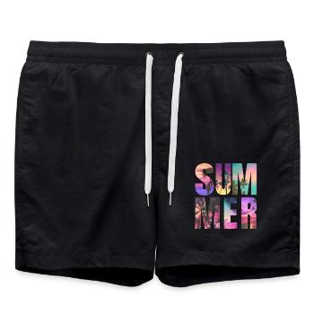 Sommer-Vibes - Badeshorts - Schwarz - Vorne - AI Model Male 185 light (185cm)