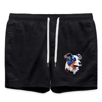 border collie art - Short de bain - noir - Devant - AI Model Male 185 light (185cm)
