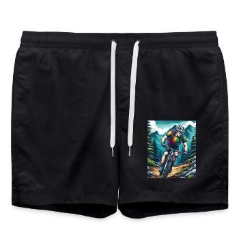 Radfahrer - Badeshorts - Schwarz - Vorne - AI Model Male 185 light (185cm)