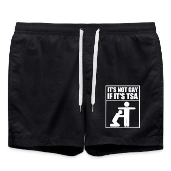 it's not gay if it's tsa - Badeshorts - Schwarz - Vorne - AI Model Male 185 light (185cm)