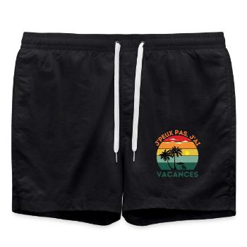 Je ne peux pas j ai vacances d été - Short de bain - noir - Devant - AI Model Male 185 light (185cm)