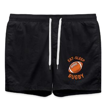 EAT SLEEP RUGBY - Short de bain - noir - Devant - AI Model Male 185 light (185cm)