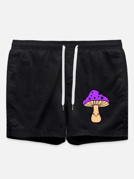Mushroom Comic - Swim Trunks - black