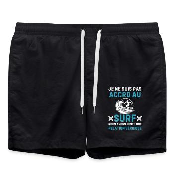 Je ne suis pas accro au surf juste une relation - Short de bain - noir - Devant - AI Model Male 185 light (185cm)