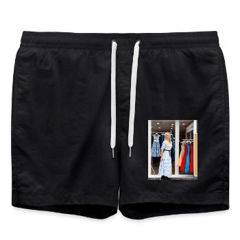 The dress 👗 shop - Swim Trunks - black - Front - AI Model Male 185 light (185cm)