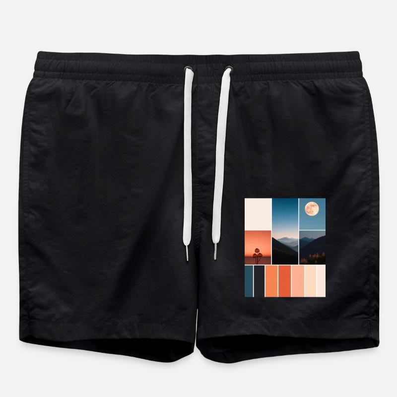 Mountains - Swim Trunks - black