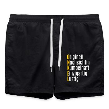 Bester Onkel Geschenk lustige Geschenkidee - Badeshorts - Schwarz - Vorne - AI Model Male 185 light (185cm)