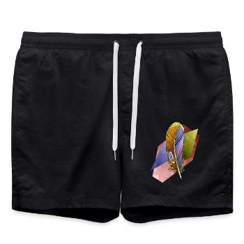 Feder - Badeshorts - Schwarz - Vorne - AI Model Male 185 light (185cm)