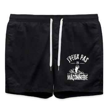 J'peux pas j'ai Maçonnerie - Short de bain - noir - Devant - AI Model Male 185 light (185cm)