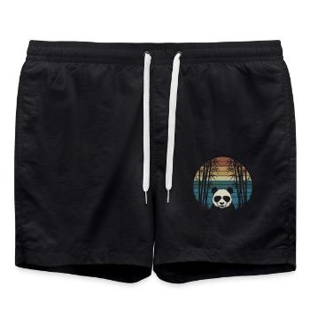 Panda Mit Sonnenbrille Und Bambuswald Im - Badeshorts - Schwarz - Vorne - AI Model Male 185 light (185cm)