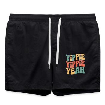Yippie Yippie Yeah - Badeshorts - Schwarz - Vorne - AI Model Male 185 light (185cm)