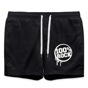 100% Percent Musique Rock Timbre Graffiti Drops - Short de bain - noir - Devant - AI Model Male 185 light (185cm)