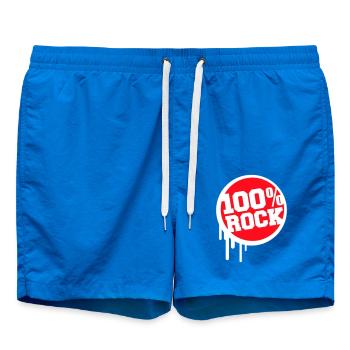 100 % Prozent Rock Musik Stempel Graffiti Tropfen - Badeshorts - Cobalt blue - Vorne