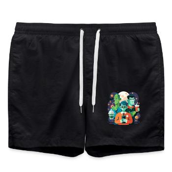 Klassische Monster mit einem lustigen Twist - Badeshorts - Schwarz - Vorne - AI Model Male 185 light (185cm)