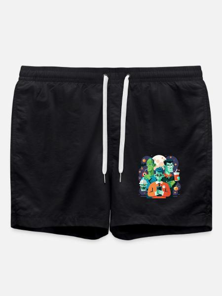 Klassische Monster mit einem lustigen Twist - Badeshorts - Schwarz